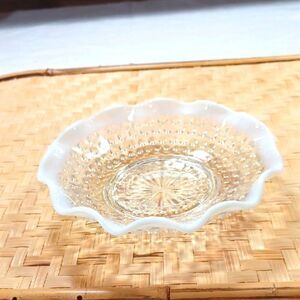 Anchor Hocking Opalescent Moonstone Hobnail Bowl 6 Inch